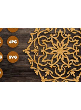 Intra απο ξύλο plywood 3mm-4mm πάχος 3D Floral Mandala για Cricut Δίασταση 30x30 cm INTRAFABR-103316287
