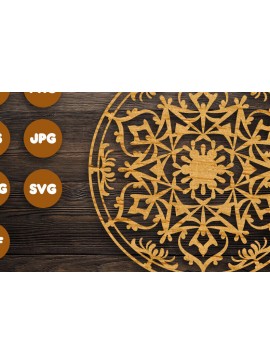 Intra απο ξύλο plywood 3mm-4mm πάχος 3D Floral Mandala για Cricut Δίασταση 30x30 cm INTRAFABR-103316532
