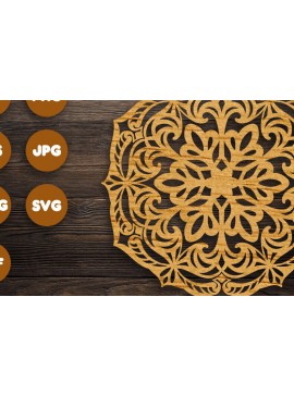 Intra απο ξύλο plywood 3mm-4mm πάχος 3D Floral Mandala για Cricut Δίασταση 30x30 cm INTRAFABR-103318708