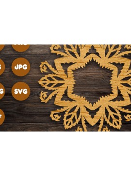 Σετ των 2 Intra απο ξύλο plywood 3mm-4mm πάχος 3D Floral Mandala για Cricut Δίασταση 30x30 cm INTRAFABR-74356429