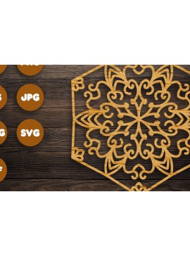 Intra απο ξύλο plywood 3mm-4mm πάχος 3D Floral Mandala για Cricut Δίασταση 30x30 cm INTRAFABR-74356763