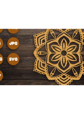 Intra απο ξύλο plywood 3mm-4mm πάχος 3D Floral Mandala για Cricut Δίασταση 30x30 cm INTRAFABR-74381174
