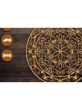 Intra απο ξύλο plywood 3mm-4mm πάχος 3D Floral Mandala για Cricut Δίασταση 30x30 cm INTRAFABR-73009266