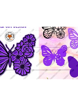 Intra απο ξύλο plywood 3mm-4mm πάχος 3D Flower Butterfly , 3D Butterfly Δίασταση 3600x3600 cm INTRAFABR-89698855