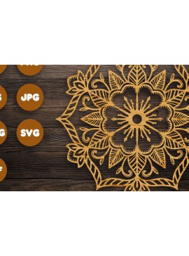 Intra απο ξύλο plywood 3mm-4mm πάχος 3D Flower Mandala για Cricut Δίασταση 30x30 cm INTRAFABR-90827602