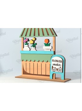 Σετ των 2 Intra απο ξύλο plywood 3mm-4mm πάχος τρισδιάστατη διακόσμηση λουλουδιών αγοράς Δίασταση 30x20 cm INTRAFABR-119198733