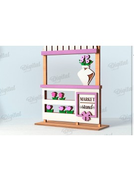 Σετ των 2 Intra απο ξύλο plywood 3mm-4mm πάχος τρισδιάστατη διακόσμηση λουλουδιών αγοράς Δίασταση 30x20 cm INTRAFABR-119198801