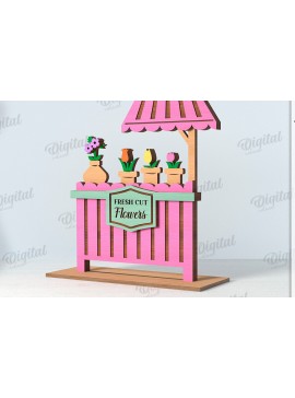 Σετ των 2 Intra απο ξύλο plywood 3mm-4mm πάχος τρισδιάστατη διακόσμηση λουλουδιών αγοράς Δίασταση 30x20 cm INTRAFABR-119199056