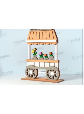 Σετ των 2 Intra απο ξύλο plywood 3mm-4mm πάχος τρισδιάστατη διακόσμηση λουλουδιών αγοράς Δίασταση 30x20 cm INTRAFABR-119199080