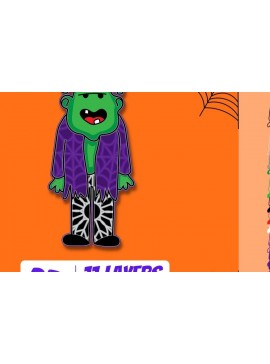 Intra απο ξύλο plywood 3mm-4mm πάχος 3D Frankenstein Δίασταση 30x20 cm INTRAFABR-16276853