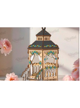 Intra απο ξύλο plywood 3mm-4mm πάχος 3D Gazebo Lantern Δίασταση 30x20 cm INTRAFABR-122128516