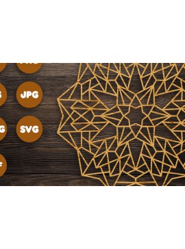 Σετ των 2 Intra απο ξύλο plywood 3mm-4mm πάχος 3D Geometric Mandala για Cricut Δίασταση 30x30 cm INTRAFABR-76899472