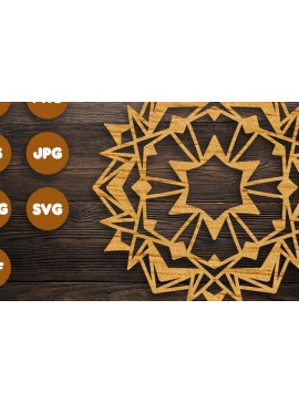 Σετ των 2 Intra απο ξύλο plywood 3mm-4mm πάχος 3D Geometric Mandala  Cricut Δίασταση 30x30 cm INTRAFABR-74380504