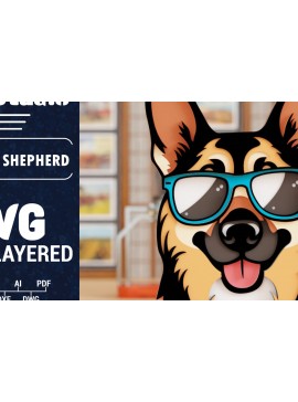 Σετ των 2 Intra απο ξύλο plywood 3mm-4mm πάχος 3D German Shepherd  Papercut Δίασταση 1500x1500 cm INTRAFABR-101126678