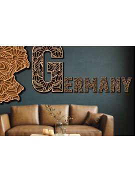 Σετ των 2 Intra απο ξύλο plywood 3mm-4mm πάχος 3D Γερμανία Country  Ξύλινος χάρτης Δίασταση 15x15 cm INTRAFABR-65989887