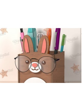 Σετ των 2 Intra απο ξύλο plywood 3mm-4mm πάχος Τρισδιάστατα γυαλιά και θήκη για μολύβι Δίασταση 30x20 cm INTRAFABR-122068192