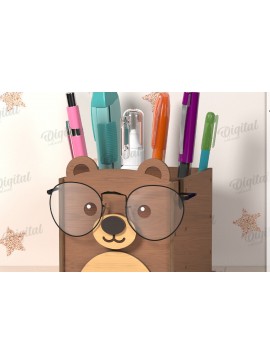 Σετ των 2 Intra απο ξύλο plywood 3mm-4mm πάχος Τρισδιάστατα γυαλιά και θήκη για μολύβι Δίασταση 30x20 cm INTRAFABR-122067306