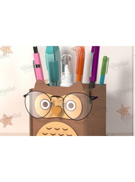 Σετ των 2 Intra απο ξύλο plywood 3mm-4mm πάχος Τρισδιάστατα γυαλιά και θήκη για μολύβι Δίασταση 30x20 cm INTRAFABR-122067410