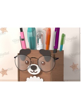 Σετ των 2 Intra απο ξύλο plywood 3mm-4mm πάχος Τρισδιάστατα γυαλιά και θήκη για μολύβι Δίασταση 30x20 cm INTRAFABR-122067516