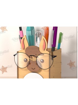 Σετ των 2 Intra απο ξύλο plywood 3mm-4mm πάχος Τρισδιάστατα γυαλιά και θήκη για μολύβι Δίασταση 30x20 cm INTRAFABR-122067974