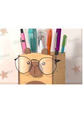 Σετ των 2 Intra απο ξύλο plywood 3mm-4mm πάχος Τρισδιάστατα γυαλιά και θήκη για μολύβι Δίασταση 30x20 cm INTRAFABR-122068086