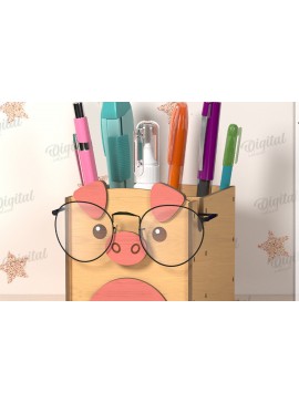 Intra απο ξύλο plywood 3mm-4mm πάχος Τρισδιάστατα γυαλιά και θήκη για μολύβι Δίασταση 30x20 cm INTRAFABR-122067246