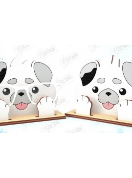 Σετ των 2 Intra απο ξύλο plywood 3mm-4mm πάχος Τρισδιάστατη θήκη γυαλιών κοπής με λέιζερ | Πρόσωπο σκύλου Δίασταση 15x15 cm INTRAFABR-121358977