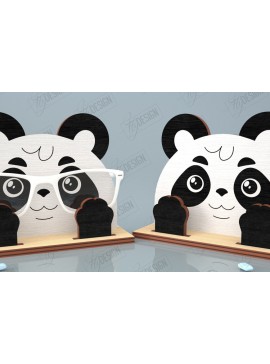 Σετ των 2 Intra απο ξύλο plywood 3mm-4mm πάχος Τρισδιάστατη θήκη γυαλιών κοπής με λέιζερ | Αρκτοειδές ζώο της ασίας Δίασταση 15x15 cm INTRAFABR-121597544