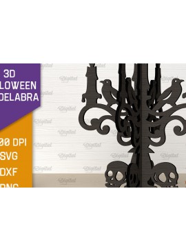 Σετ των 2 Intra απο ξύλο plywood 3mm-4mm πάχος Τρισδιάστατο σχέδιο αποκοπής με λέιζερ για αποκριάτικες κηροπήγια Δίασταση 15x15 cm INTRAFABR-103851769