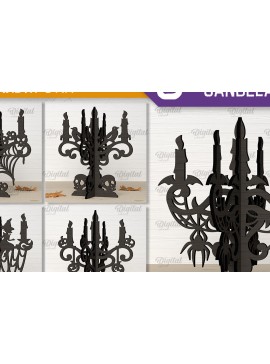Σετ των 2 Intra απο ξύλο plywood 3mm-4mm πάχος 3D Halloween Candelabras  Δίασταση 15x15 cm INTRAFABR-103853950