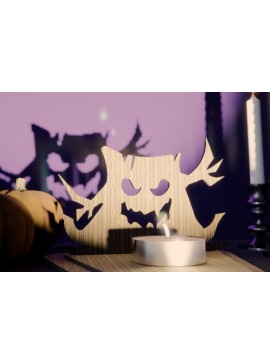 Σετ των 3 Intra απο ξύλο plywood 3mm-4mm πάχος Τρισδιάστατη αποκριάτικη θήκη κεριών με Δίασταση 6x6 cm INTRAFABR-79290332