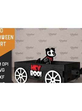 Σετ των 2 Intra απο ξύλο plywood 3mm-4mm πάχος 3D αποκριάτικο καρότσι με λέιζερ Δίασταση 15x15 cm INTRAFABR-106138252