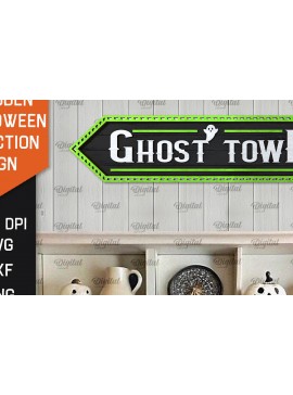 Σετ των 2 Intra απο ξύλο plywood 3mm-4mm πάχος Τρισδιάστατη αποκριάτικη πινακίδα κατεύθυνσης κοπής με λέιζερ Δίασταση 15x15 cm INTRAFABR-106665017