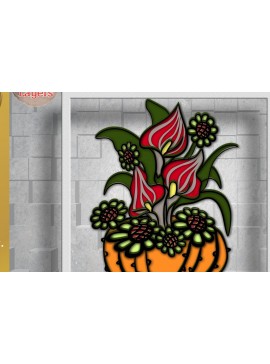 Intra απο ξύλο plywood 3mm-4mm πάχος τρισδιάστατο λουλούδι αποκριών Δίασταση 2048x2048 cm INTRAFABR-80845441