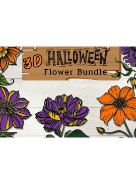 Σετ των 2 Intra απο ξύλο plywood 3mm-4mm πάχος τρισδιάστατη δέσμη λουλουδιών αποκριών Δίασταση 15x15 cm INTRAFABR-77714880