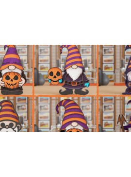 Σετ των 3 Intra απο ξύλο plywood 3mm-4mm πάχος 3D Halloween Gnome  Papercut Δίασταση 1500x1500 cm INTRAFABR-108553055