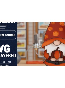 Σετ των 2 Intra απο ξύλο plywood 3mm-4mm πάχος 3D Halloween Gnome  Papercut Δίασταση 1200x1200 cm INTRAFABR-106097140