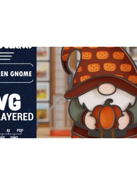 Σετ των 2 Intra απο ξύλο plywood 3mm-4mm πάχος 3D Halloween Gnome  Papercut Δίασταση 1200x1200 cm INTRAFABR-106097142