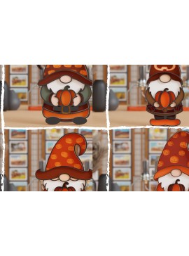 Σετ των 2 Intra απο ξύλο plywood 3mm-4mm πάχος 3D Halloween Gnome  Papercut Δίασταση 1200x1200 cm INTRAFABR-106343439