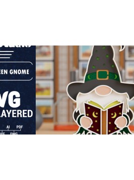 Σετ των 2 Intra απο ξύλο plywood 3mm-4mm πάχος 3D Halloween Gnome  Papercut Δίασταση 1200x1200 cm INTRAFABR-106343792
