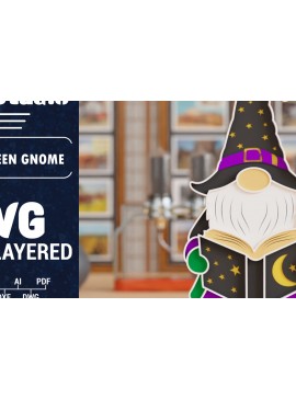 Σετ των 2 Intra απο ξύλο plywood 3mm-4mm πάχος 3D Halloween Gnome  Papercut Δίασταση 1200x1200 cm INTRAFABR-106343794