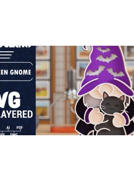 Σετ των 2 Intra απο ξύλο plywood 3mm-4mm πάχος 3D Halloween Gnome  Papercut Δίασταση 1200x1200 cm INTRAFABR-106097139