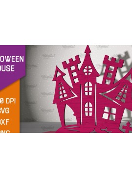 Σετ των 2 Intra απο ξύλο plywood 3mm-4mm πάχος τρισδιάστατου σπιτιού αποκριών Δίασταση 15x15 cm INTRAFABR-102769053