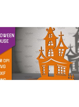 Σετ των 2 Intra απο ξύλο plywood 3mm-4mm πάχος τρισδιάστατου σπιτιού αποκριών Δίασταση 15x15 cm INTRAFABR-102769070