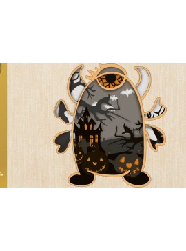 Intra απο ξύλο plywood 3mm-4mm πάχος 3D τεράτων αποκριών V.2 Δίασταση 2400x3000 cm INTRAFABR-77489773