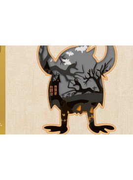 Intra απο ξύλο plywood 3mm-4mm πάχος 3D Halloween Monster Set V.3 Δίασταση 2400x3000 cm INTRAFABR-77490201