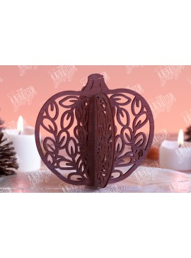 Σετ των 3 Intra απο ξύλο plywood 3mm-4mm πάχος τρισδιάστατη κολοκύθα αποκριών | Haunter House Δίασταση 8x8 cm INTRAFABR-102904450