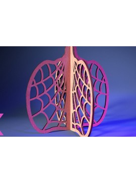 Σετ των 2 Intra απο ξύλο plywood 3mm-4mm πάχος 3D Halloween Pumpkin | Δίασταση 15x15 cm INTRAFABR-73060470