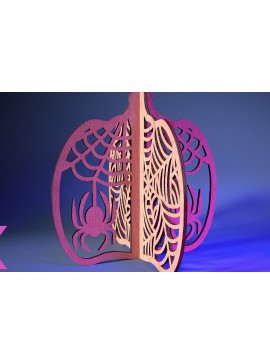 Σετ των 2 Intra απο ξύλο plywood 3mm-4mm πάχος 3D Halloween Pumpkin | Δίασταση 15x15 cm INTRAFABR-73060517