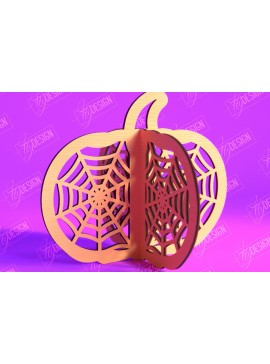 Σετ των 3 Intra απο ξύλο plywood 3mm-4mm πάχος τρισδιάστατη κολοκύθα αποκριών | Στολίδια κολοκύθας Δίασταση 8x8 cm INTRAFABR-103783273